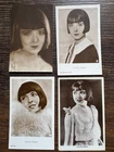 Colleen Moore - 4 Unsigned Autograph Cards - With Rare Pieces