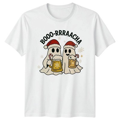 Booo-Rrraacha Ghosts Christmas Holiday Herren T-Shirt Damen Graphic Tee