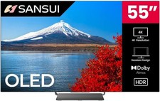 Sansui 2024 55 Inches OLED 4K Ultra HD Smart Televisions with Bluetooth, Black