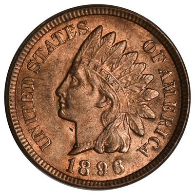 1896 INDIAN CENT ~ RED BU UNCIRCULATED!