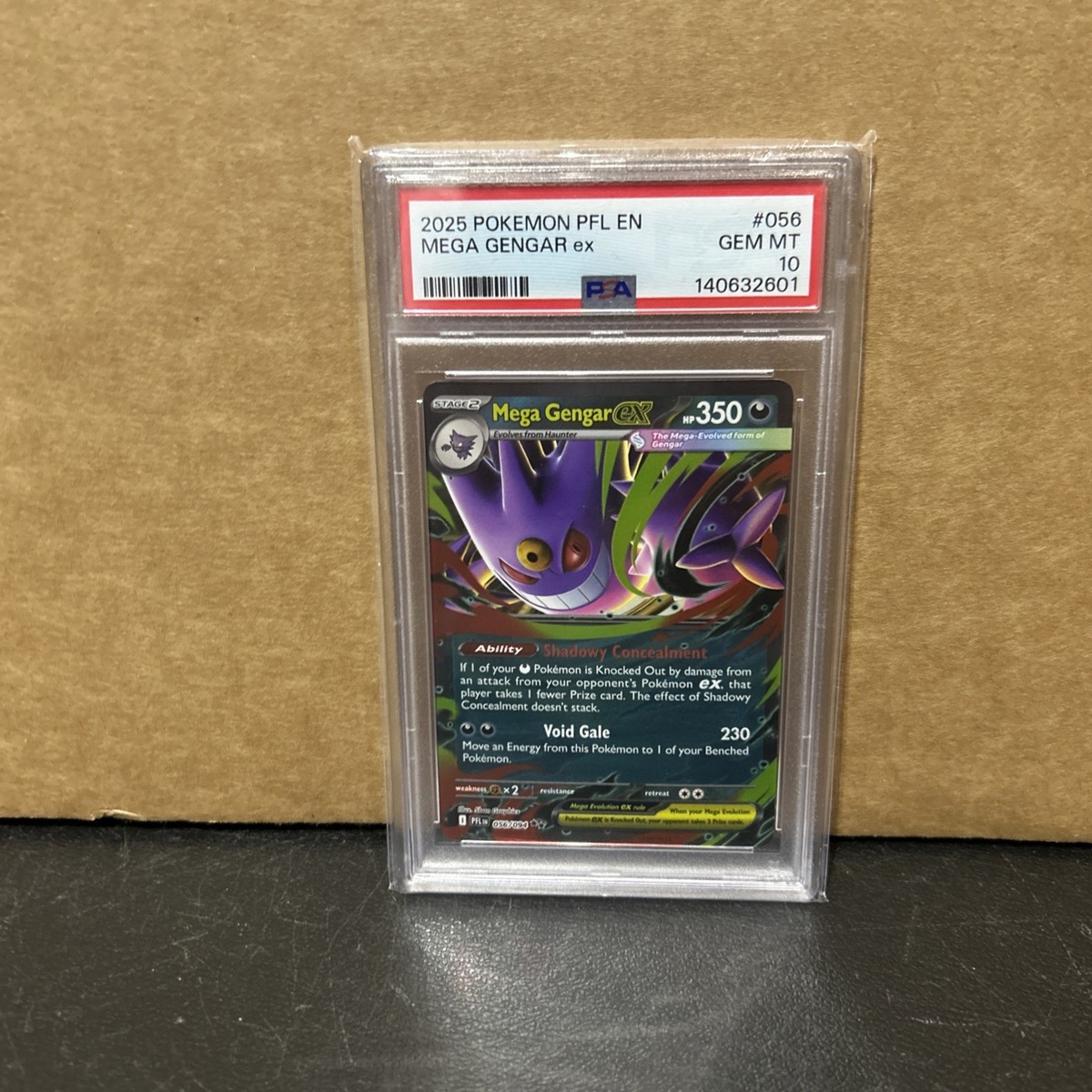 2025 POKEMON PFL EN-PHANTASMAL FLAMES #056 MEGA GENGAR EX PSA 10