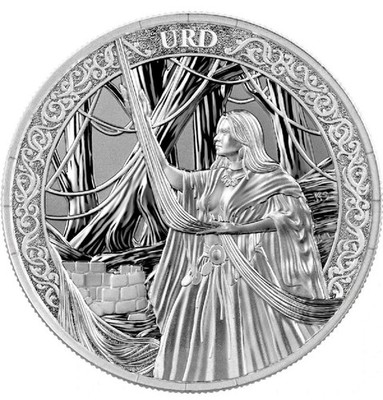 2026 Germania Mint Norns: Urd 1 oz .9999 Silver BU Coin 5 Mark with COA