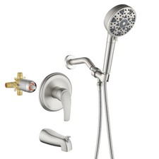 Shower Faucet Set with Tub Spout Tub and Shower Faucet Set Complete with Hand...