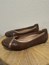 Vionic Carol Brown Leather Ballet Slid On Size 10 New No Box Brown