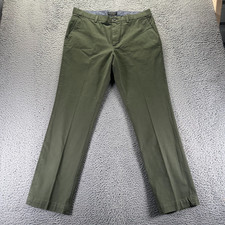 Banana Republic Aiden Pant Men 35x32 Green Cotton Chino Straight Preppy Classic