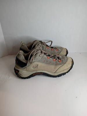 Merrell Women's Nerve Hiking Trail Shoes Sneakers Warm Gray/Orange Size 7.5