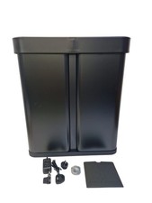 Simplehuman Rectangular Voice and Motion Dual Kitchen Sensor Bin 58L - Black A