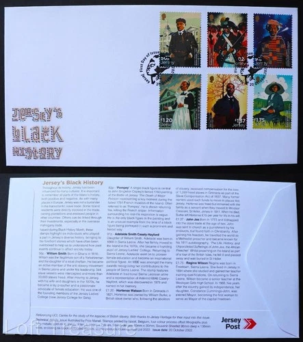 Jersey Stamps: "Jersey's Black History" First Day Cover 6 Value Set 2022