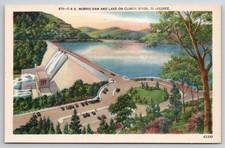 TVA Norris Dam Lake Clinch River Tennessee Vintage Postcard Asheville PC