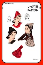 Vintage 40s HAT Pattern Peaked Crown or Bias ...