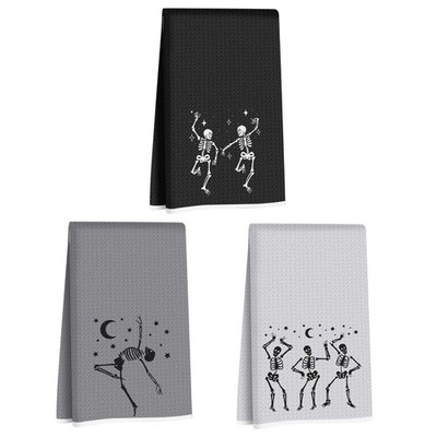 Jztco 3 Pcs Funny Dancing Skeleton Hand Towel for 14 x 24 inches, Multi 1446 