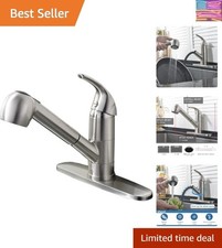 Kitchen Faucet with Pull Out Sprayer, Low Profile Stainless Steel Single Hand...