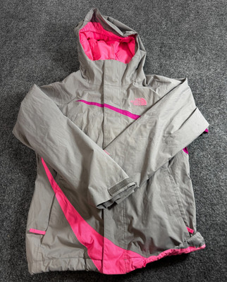 The North Face Mountain View Triclimate Girls Windbreaker Jacket Small Gray Pink