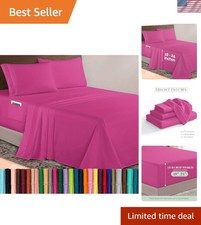 Luxurious 1500  Hotel Quality Microfiber 4-Piece Sheet Set, 18-24 Inches Deep...