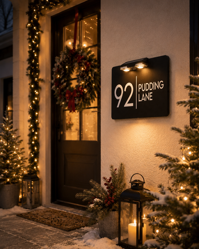 House Number Plaques Door Personalised House Signs Bright LED Solar 9 Light Mode - Picture 26 of 26