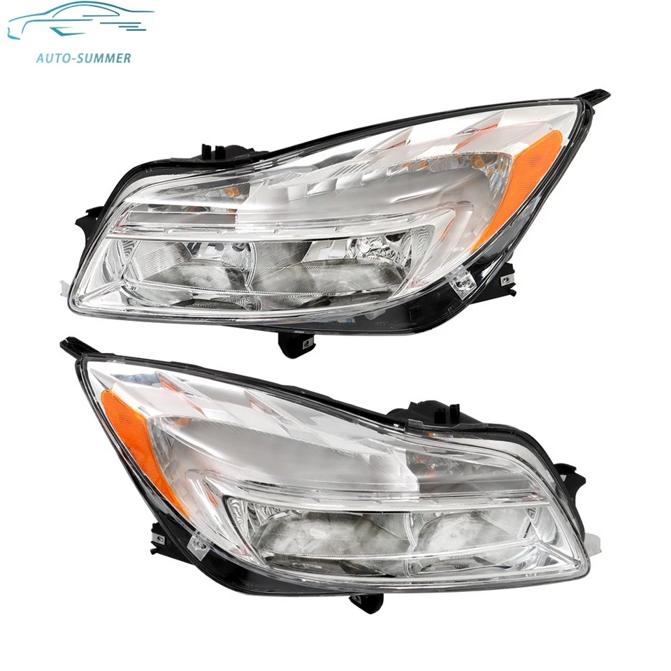 Driver&Passenger Side Headlights Headlamps For 2011 2012 13 Buick Regal Halogen Foto 2 de 4
