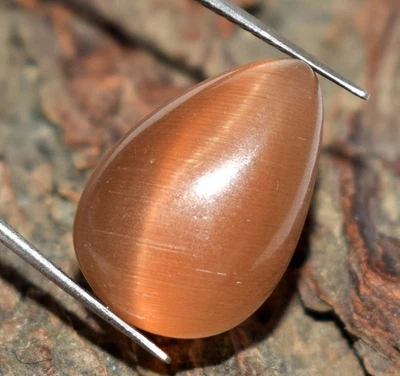 Poire naturelle brésilienne 13,95 ct pierre précieuse en vrac marron oeil... - Photo 1/4