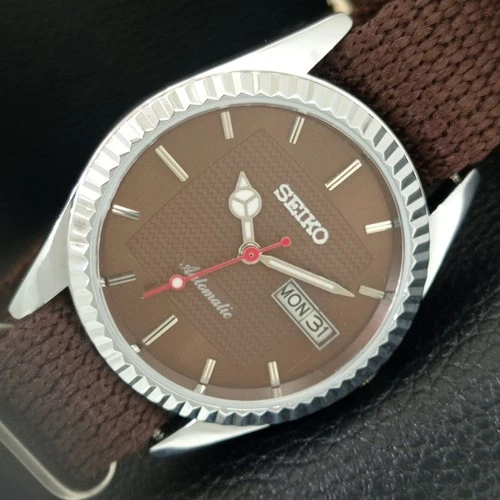 JAPAN VINTAGE REFURBISHED SEIKO AUTOMATIC 6309A MENS BROWN DIAL WATCH a443138-1
