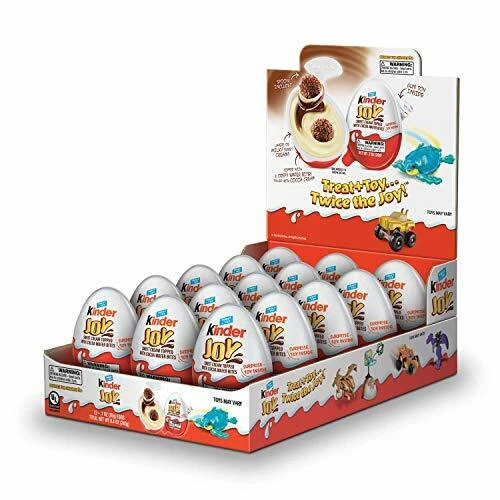 Kinder Joy Eggs, Bulk 15 Count Pack, Treat Plus Toy, Sweet Cream and  Chocolatey Wafers, Individually Wrapped, Valentines Day Gift, 10.5 oz