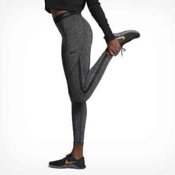 Nike Pro Hypercool Grey and Black Space dyed Neutral mesh athletic