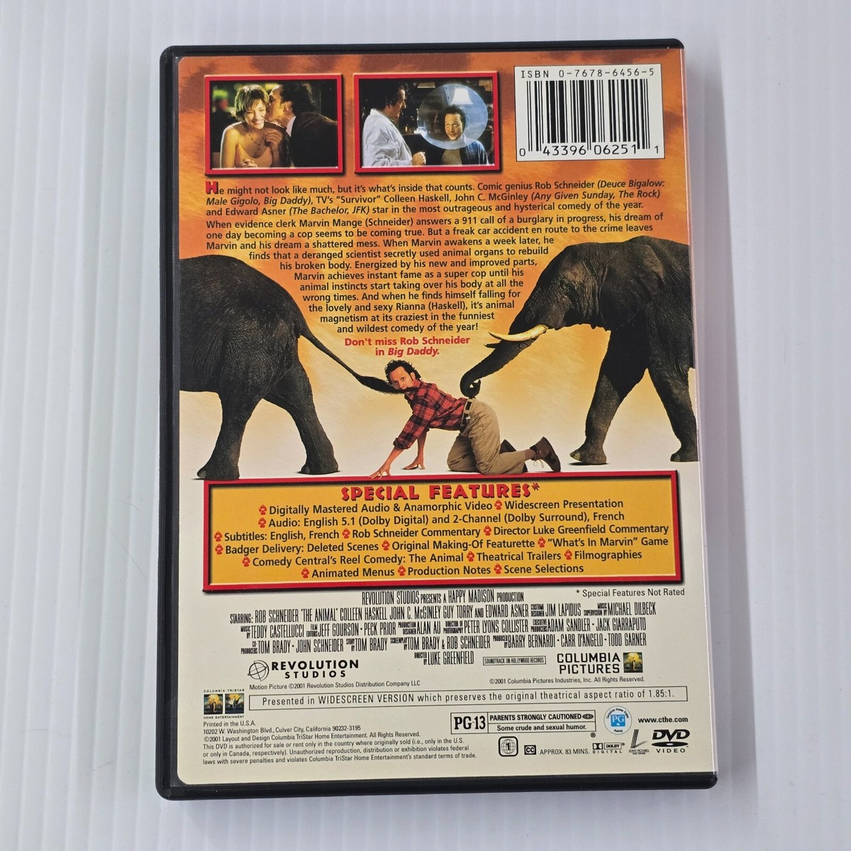 The Animal (DVD, 2001) Rob Schneider, Colleen Haskell, John C