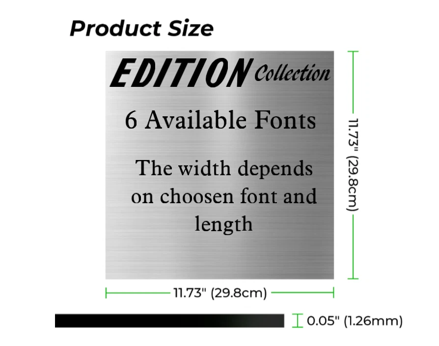 Insignia Coche TEXTO PERSONALIZADO "EDICIÓN" Emblema, Emblema Coche PLATA CEPILLADA Texto Nombre Logo Foto 2 de 4