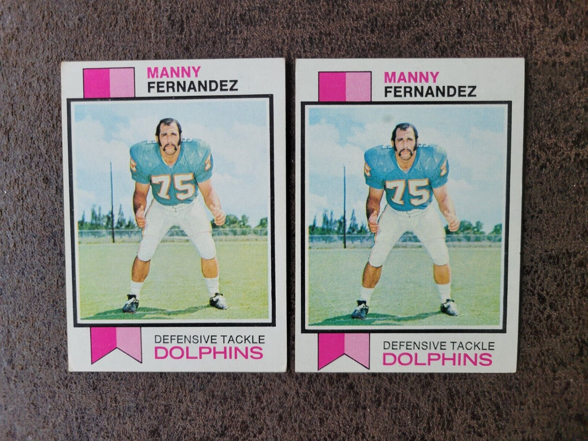 2) 1973 Topps Football Manny Fernandez #75 - Miami Dolphins Legend