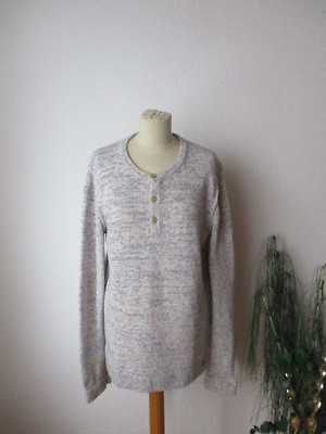 Esprit Damen Pullover Gr. L=Gr. 42 blau-weiß meliert langarm wie neu