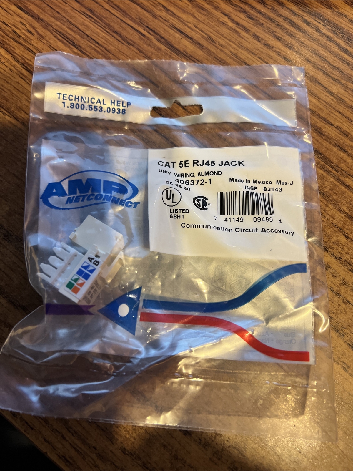AMP NetConnect - 406372-1 - CAT 5E - RJ45 Jack ~ Almond | eBay