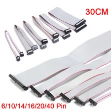 2.54mm Flat Ribbon Cable F to F AVR Connector Cable 30CM 6/10/14/16/20/40 Pin