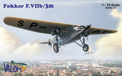 Valom Plastik Modellbausatz 72037 Maßstab 1:72 Fokker F.VIIb/3m Tri Motor Flugzeug