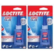 Loctite Super Glue Professional Liquid 20 Gram Bottle 2 Pack - Clear Superglu...