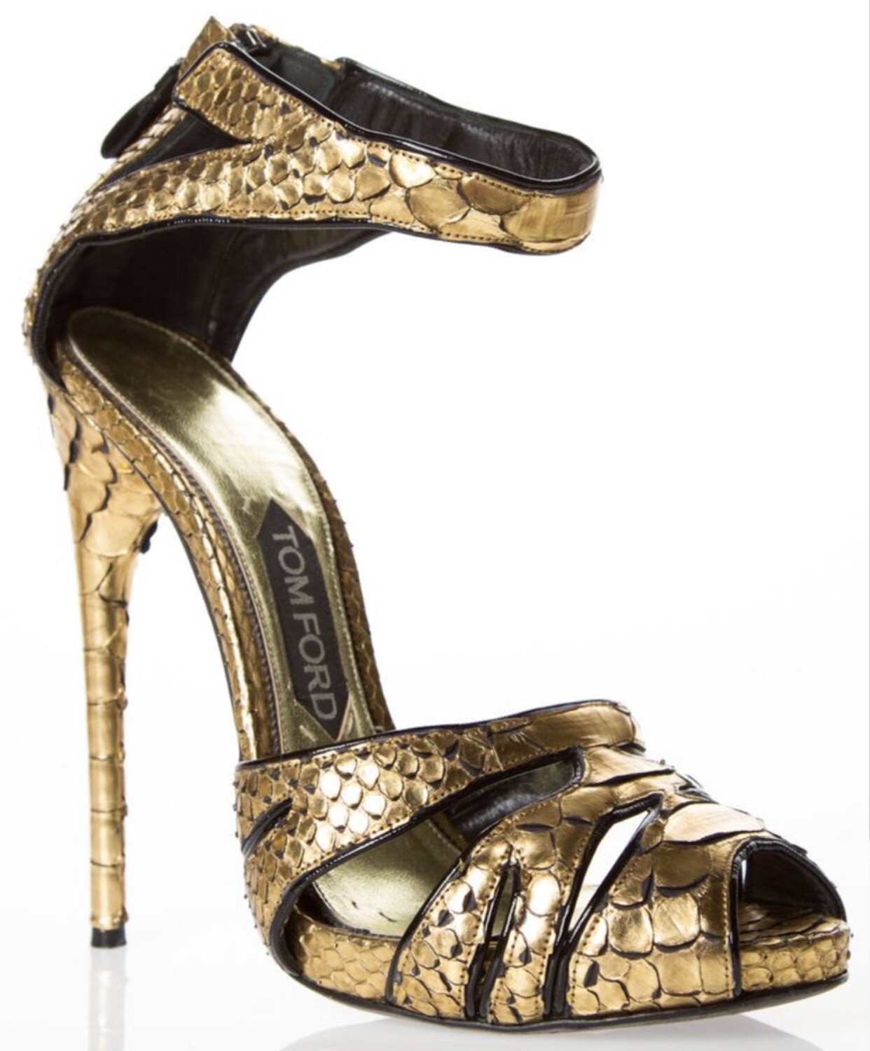 TOM FORD Rare Gold Python Platform Sandal 38.5 EU | 5.5 UK | RRP £2000+