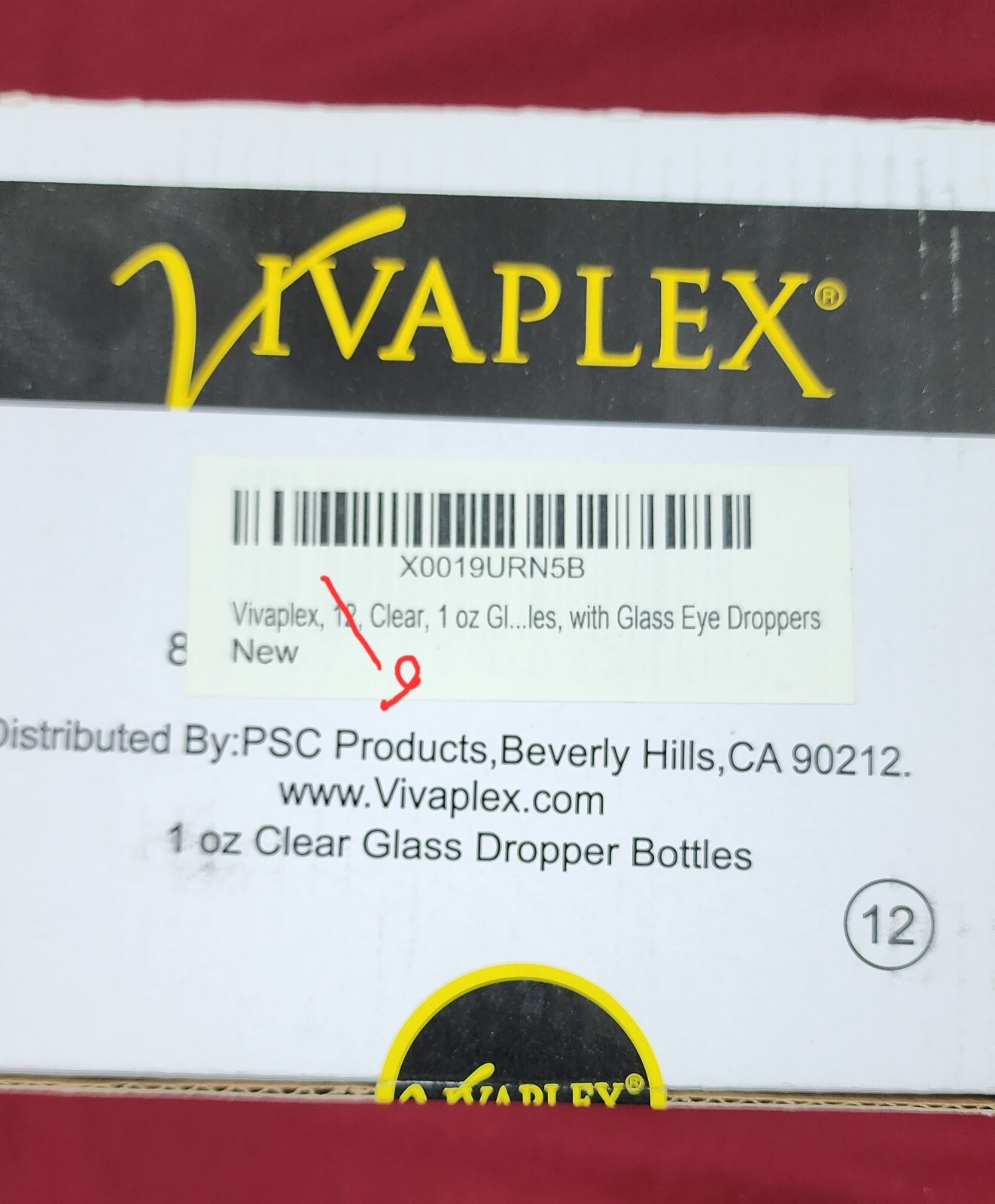 9 Vivaplex 1 oz Clear Glass Bottles with Droppers - New, Open Box