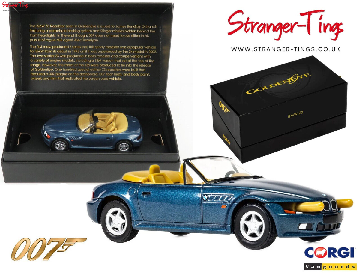 Modelo de coche Corgi James Bond GoldenEye BMW Z3 con pantalla fundida