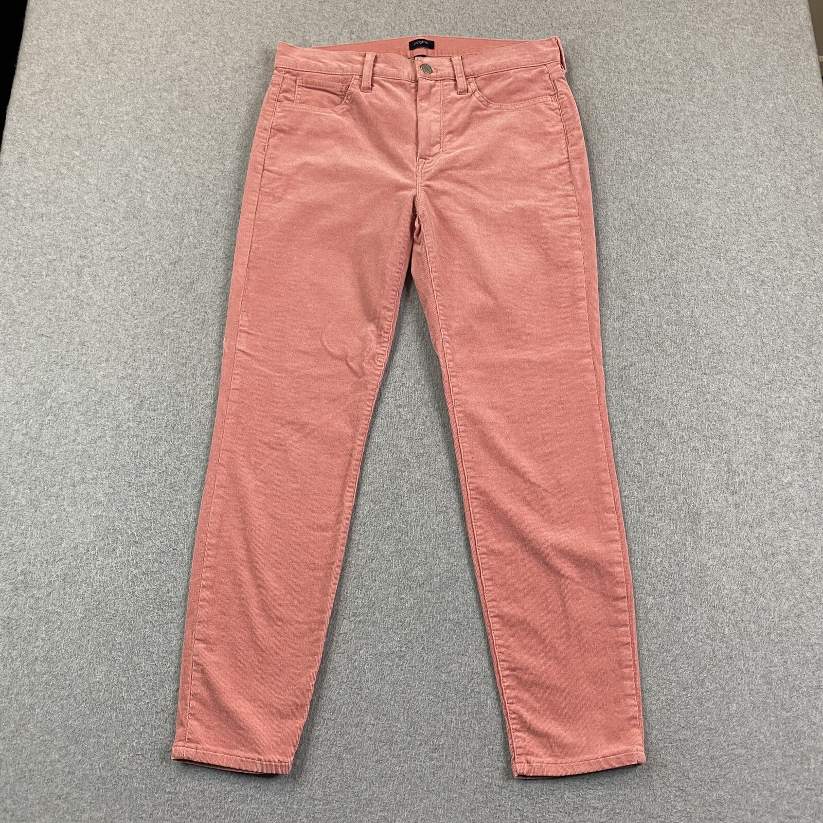 J Crew Corduroy Pants Womens 28 30x26 Chino Straight Stretch Coral Pink Preppy