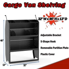 32" W Van Shelving Storage For Ford Transit, GM, NV, Promaster, Sprinter, Metris