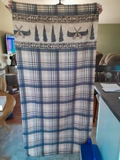 Blonder Home Fabric Shower Curtain Canoes & Trees 70 x 72” Lk Nu Browns Black