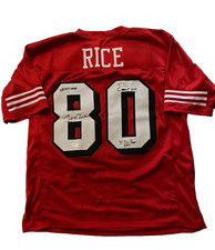 Jerry Rice/ John Taylor 49ers Signed Inscribed  Jerseys PSA Authentic Hologram