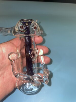 American made Clear glass bubbler cobalt blue robot Hammer Spoon Star Wars
