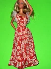 Barbie PJ Christie Vintage Superstar Red Floral Hawaiian Mattel 🌼Dress only 🌼