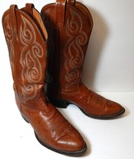 TONY LAMA Brown OSTRICH BOOTS Exotic Brown Cowboy Western Mens 10 D XLNT