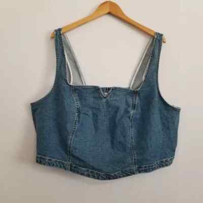 NWT Ava & Viv Denim Crop Top Size 3X