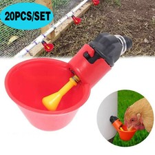20Pcs Poultry Water Waterer Chicken Hen Drinking Cups Plastic Automatic Drinker