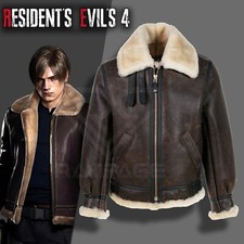 The Resident's Evil 4 Remake Leon Kennedy Leather Jacket Sheep Skin Jacket