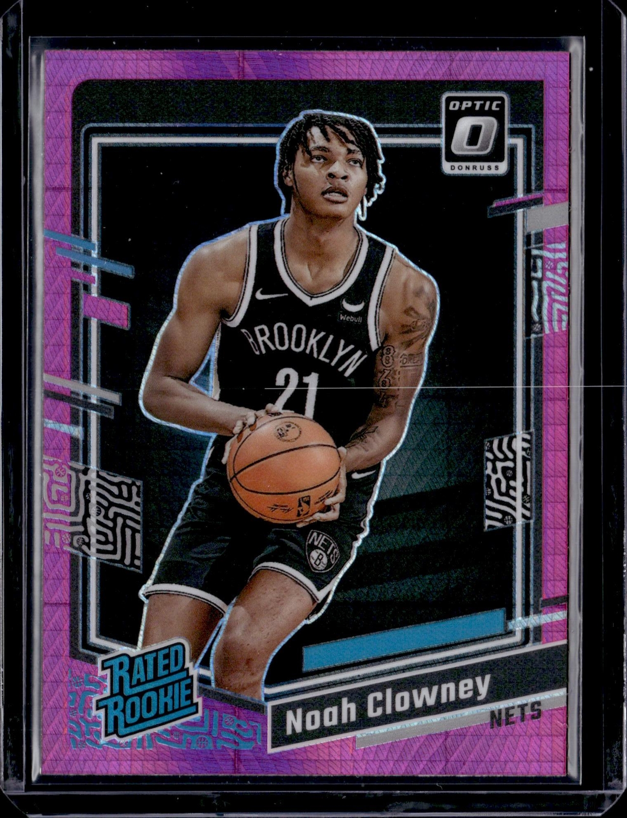 Noah Clowney 2023-24 Donruss Optic #205 Hyper Pink Brooklyn Nets
