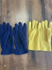 Lands' End Fleece Gloves Winter Blue Plus Second Pair Unknown Fleece Yellow
