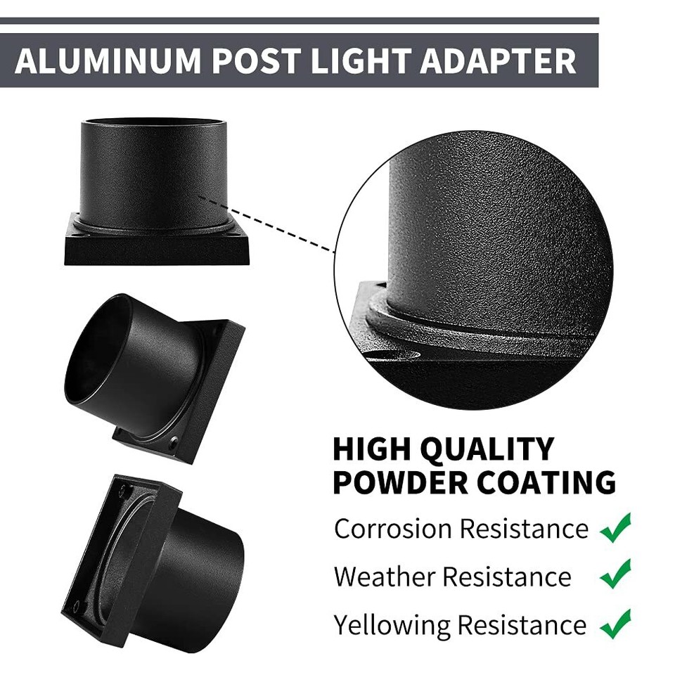 Pier Mount Adapter,Post Light Base for 3" Post Light Fixtures,Parts