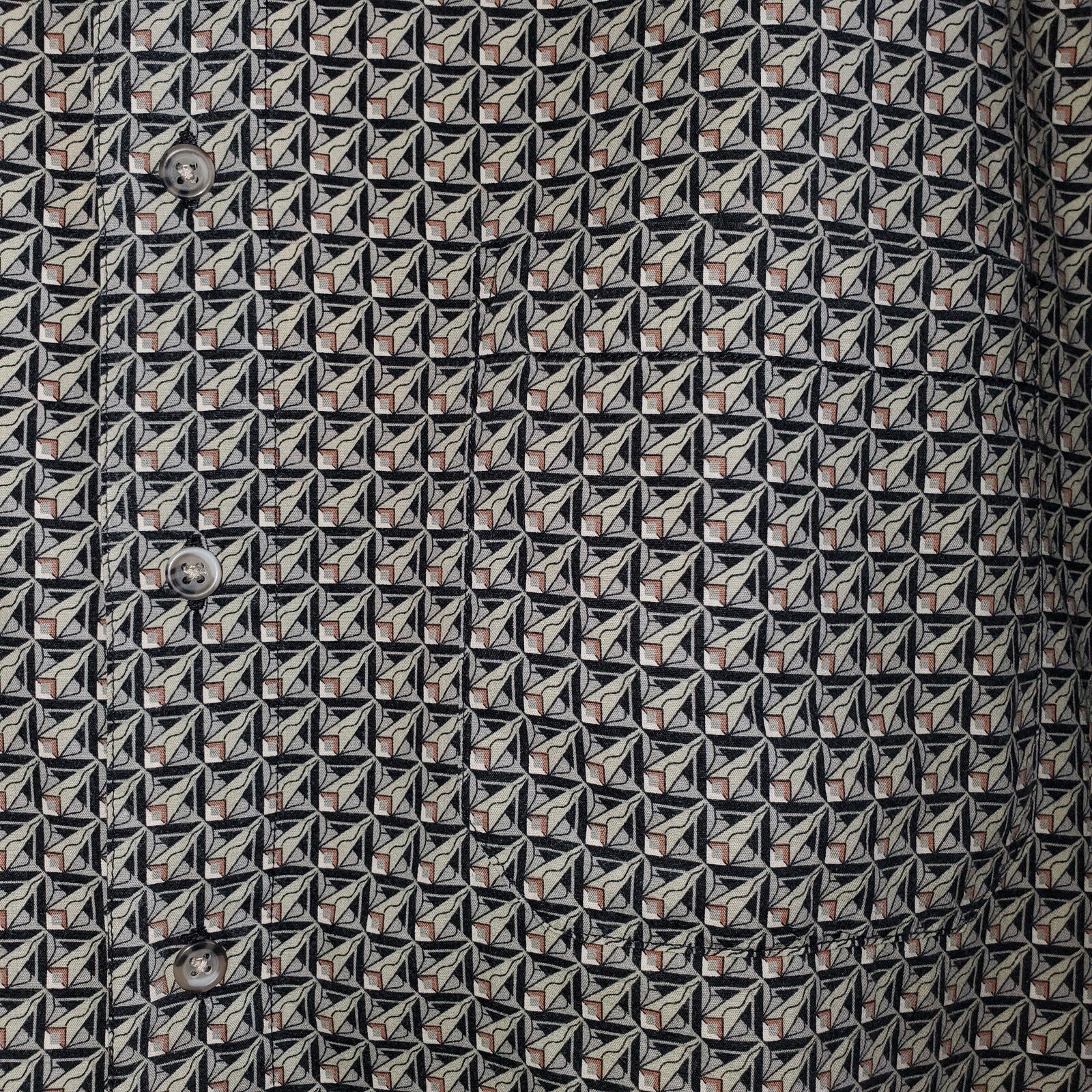 Pendleton Men’s Black Brown Geometric Design Butt… - image 4