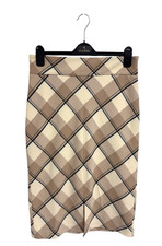 Ann Taylor women's straight skirt geometric lined beige size 8